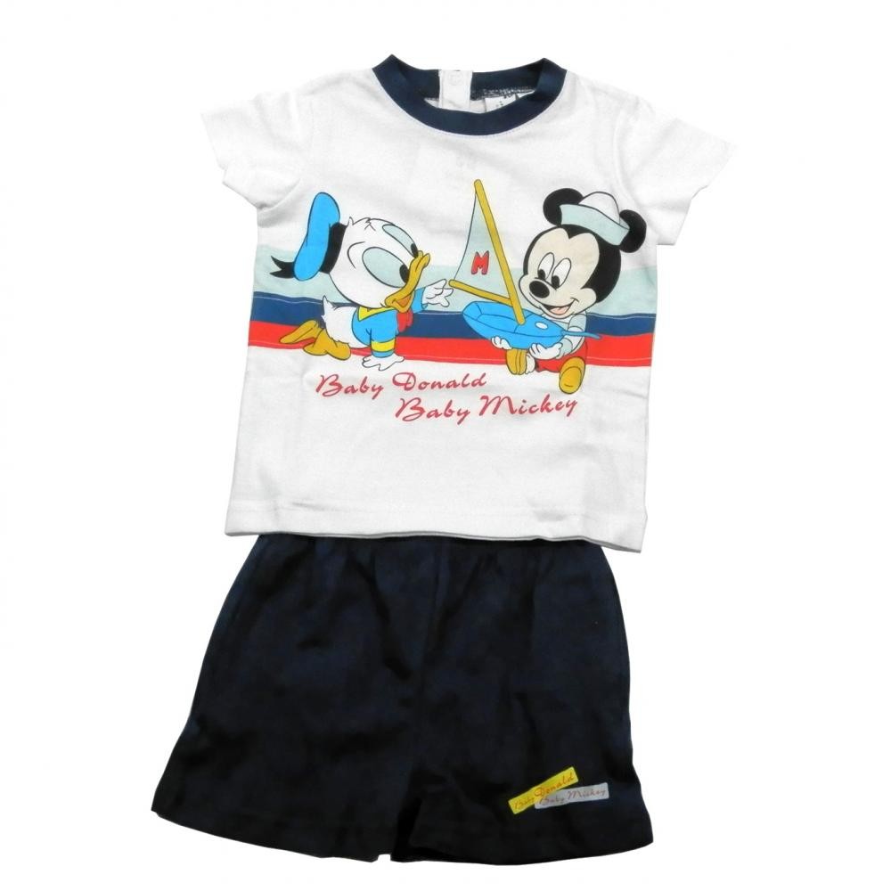 Set tricou cu maneci scurte si pantaloni scurti Disney Disney Classics Bleumarin 12 luni
