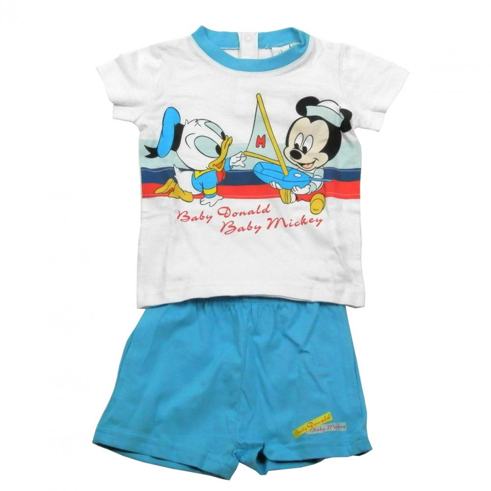 Set tricou cu maneci scurte si pantaloni scurti Disney Disney Classics Bleu 30 luni