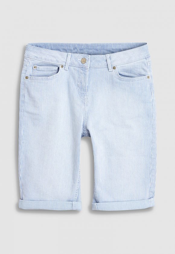 Bermude din denim cu model in dungi-jeansi-NEXT