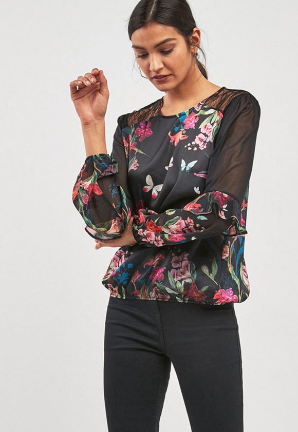 Bluza cu imprimeu floral-bluze-NEXT
