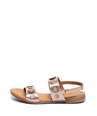 Sandale slingback de piele cu aspect metalizat-sandale-Tamaris