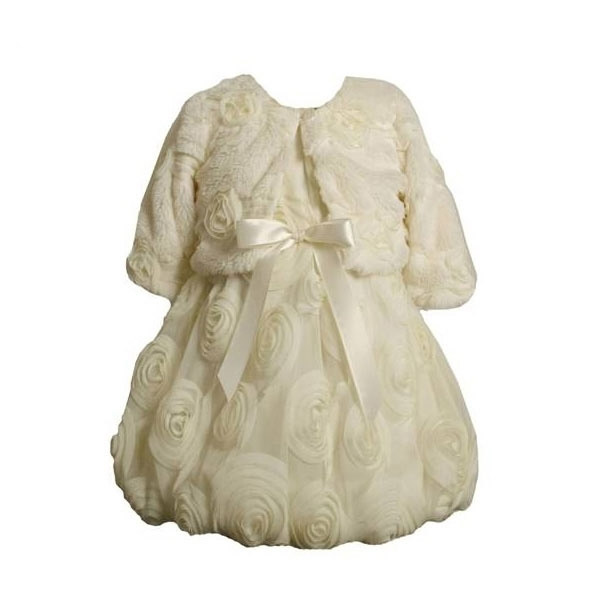 Set rochita si bolero Bonnie Jean cu imprimeu floral in relief