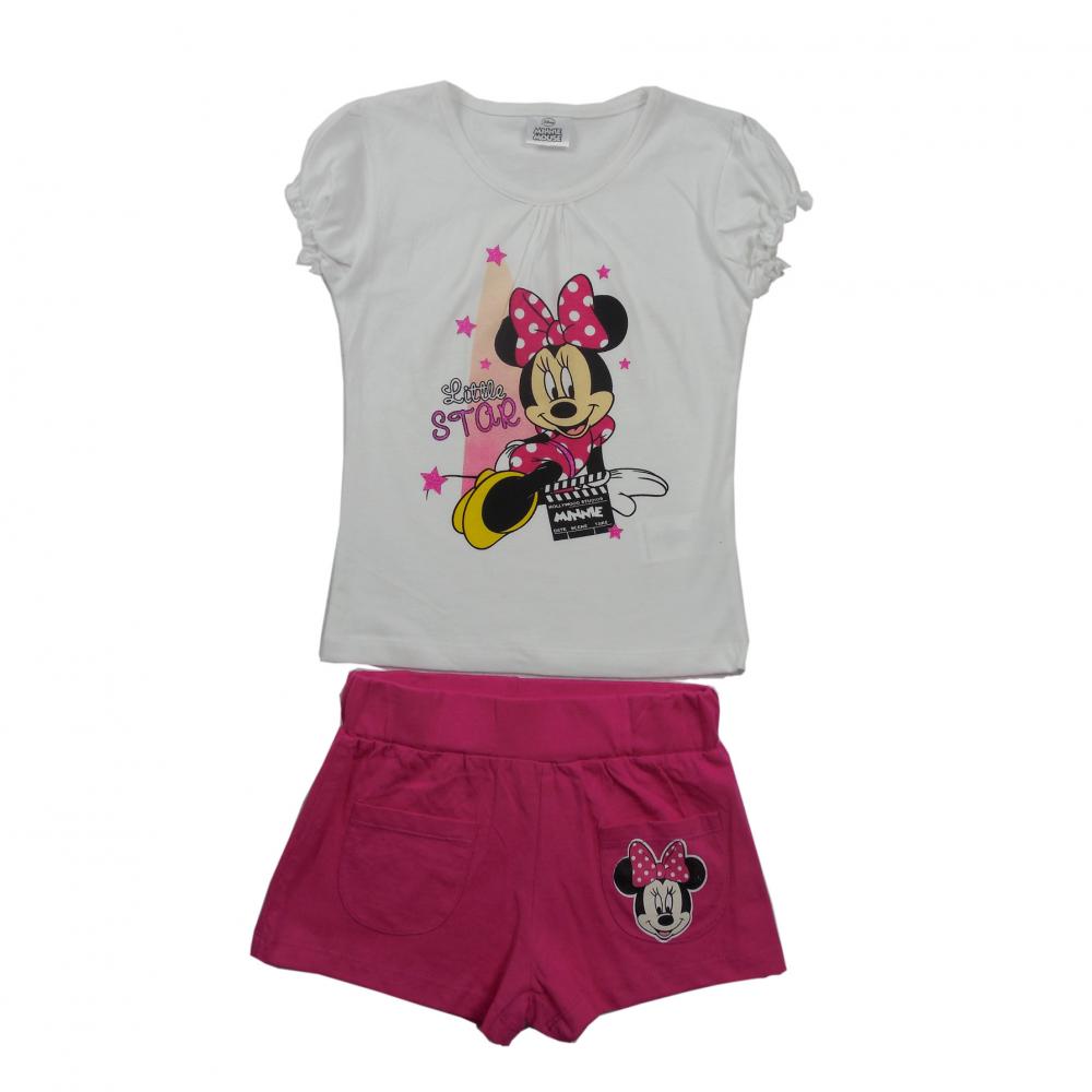 Set 2 piese tricou cu maneci scurte si pantaloni scurti Disney Minnie Mouse Bleumarin 128 cm