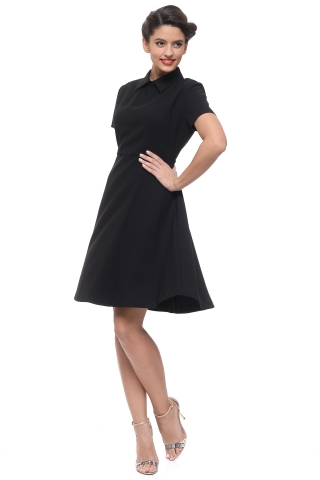 Rochie office ADL cu guler si maneca scurta