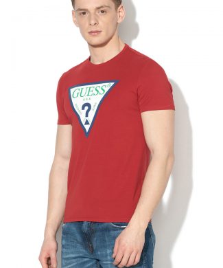Tricou super slim fit cu logo-tricouri-GUESS JEANS