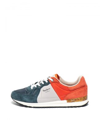 Pantofi sport cu insertii de piele intoarsa Tinker-tenisi-Pepe Jeans London