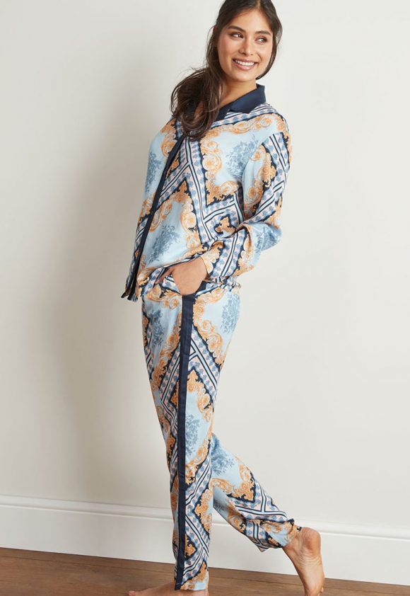 Pijama cu imprimeu grafic-pijamale si halate de baie-NEXT