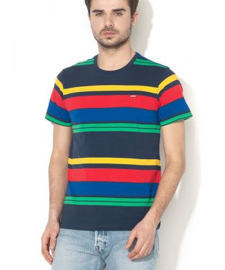 Tricou din bumbac - cu model in dungi-tricouri-Levis