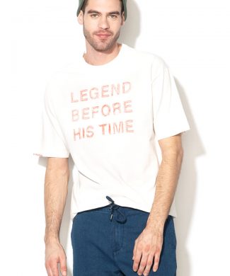 Tricou supradimensionat cu aplicatie text brodata Gavin-tricouri-Pepe Jeans London