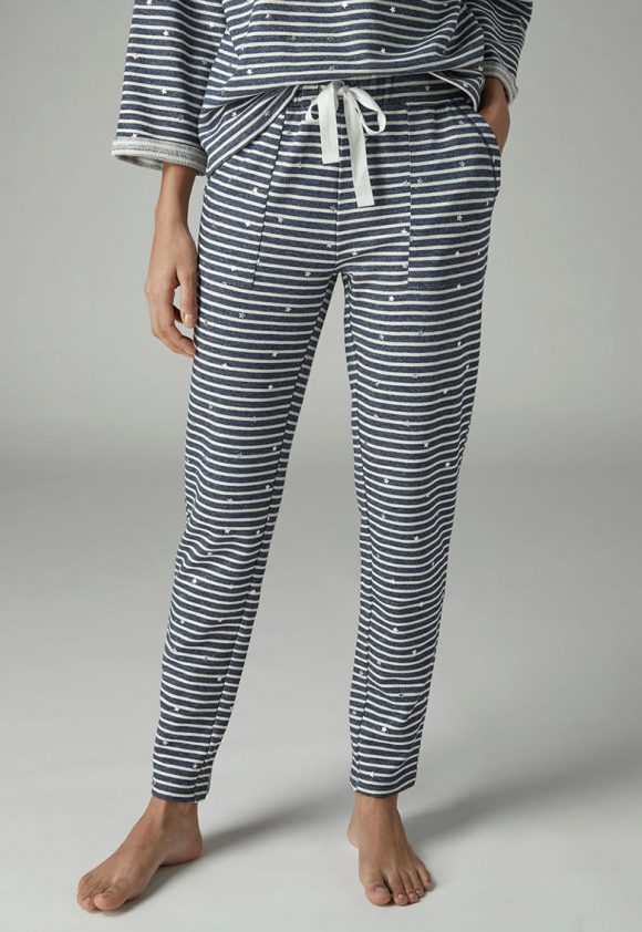 Pantaloni de casa cu buzunare si imprimeu cu dungi si stele-pantaloni si colanti-NEXT