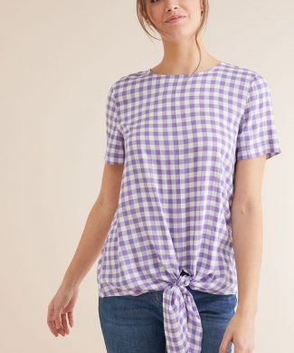 Tricou cu model in carouri-tricouri-NEXT