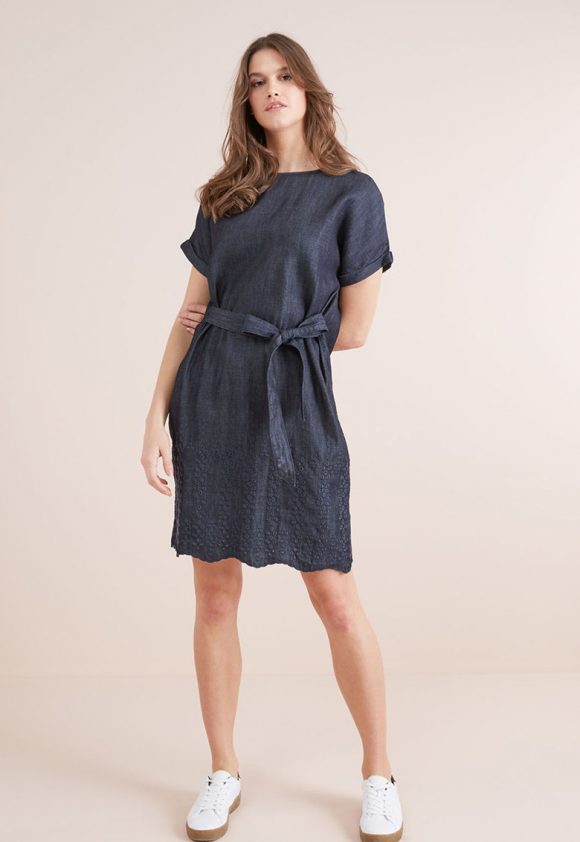 Rochie evazata din amestec de lyocell cu broderii-rochii-NEXT