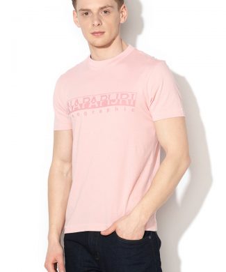 Tricou cu logo si decolteu la baza gatului Sevora-tricouri-Napapijri